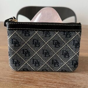 Dooney & Burke DB Logo Monogram Card Holder / Zipper Pouch